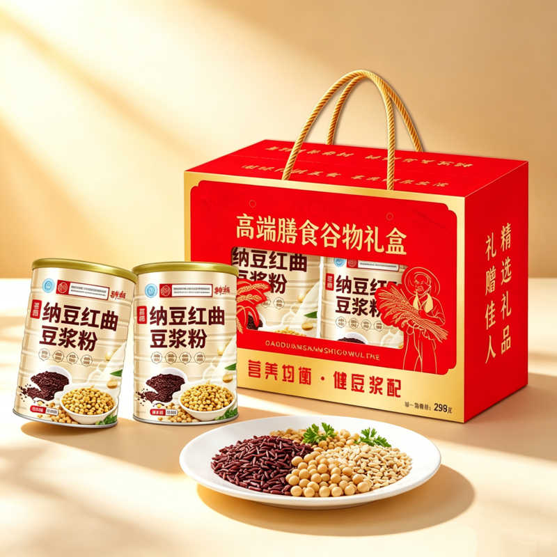 纳豆红曲豆浆粉礼盒